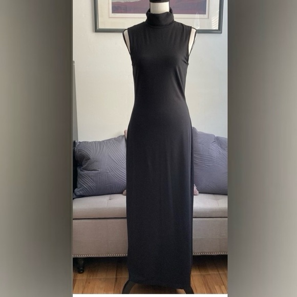 NWOT. Cowl neck maxi dress sleeveless. Newport News.  Black. 
Size 10 - Picture 1 of 9
